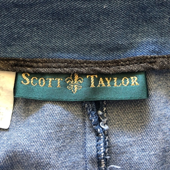 Vintage Scott Taylor Denim Pencil Skirt Size 8 Feminine Retro Western Country - Picture 2 of 15